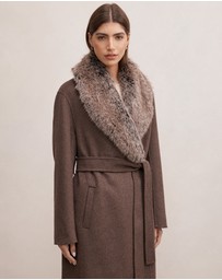 Forever New - Nova Faux Fur Collar Coat