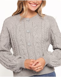 Petal & Pup - Nika Cable Knit Cardigan - Grey