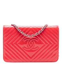 Pre-Loved by Azura Reborn - Pre-Loved CC Patent Diamond Quilted Wallet On Chain