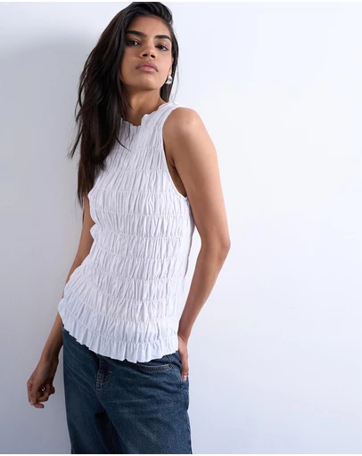 TOPSHOP - Shirred Tank Top