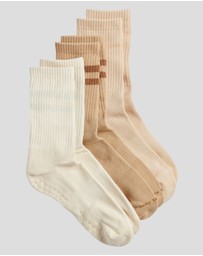 High Heel Jungle - Varsity Pilates Yoga Grip Socks - 3 Pack