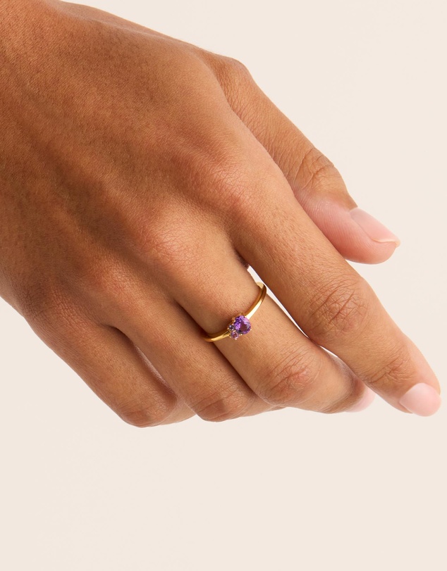 By Charlotte - Gold Kindred February Ring