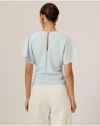 Tussah - Genevieve Flutter Sleeve Satin Top