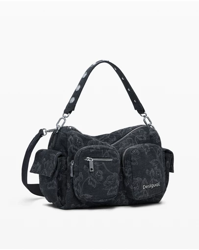 Desigual - Medium Pocket Embroidered Denim Bag