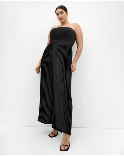City Chic - Palazzo Pleat Jumpsuit