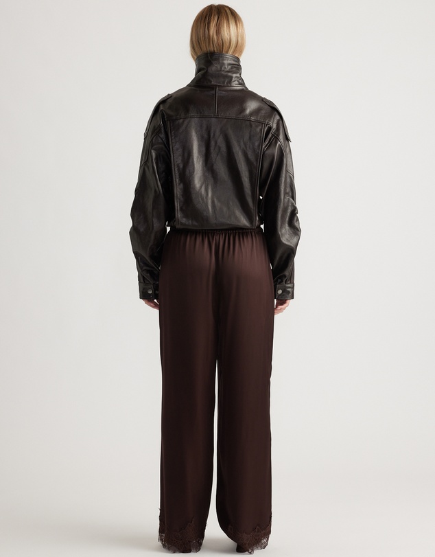 Decjuba - Laine Satin Lace Trim Pants