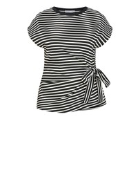 City Chic - Deanna Stripe Knit Side Tie Top