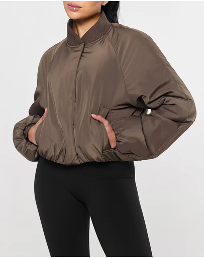 STAX. - Cropped Bomber Jacket - Fossil