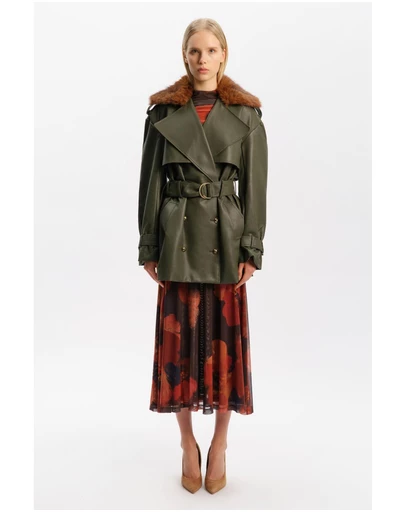 Bardot - Vegan Leather & Faux Fur Coat