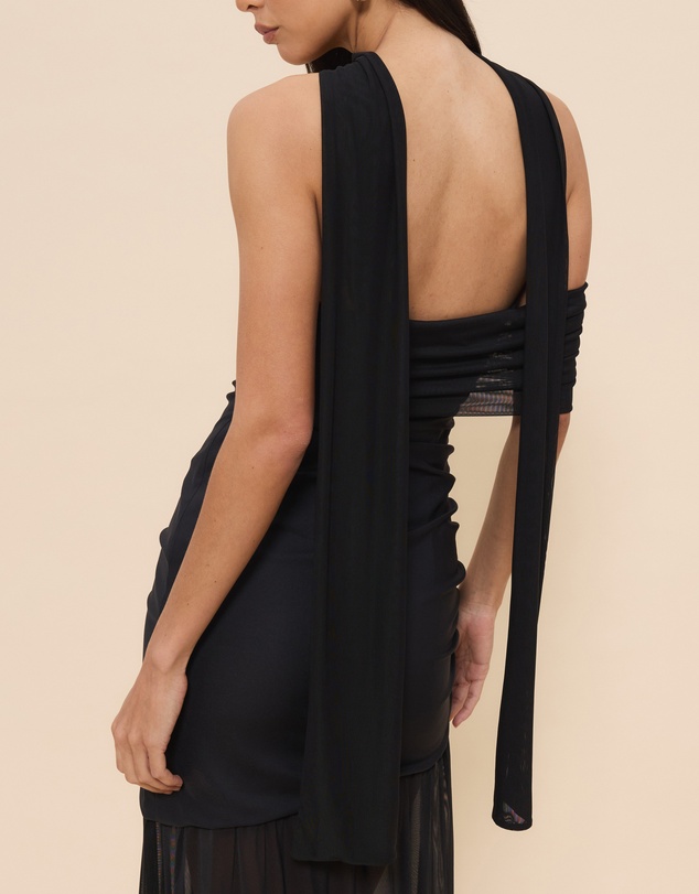 CHANCERY - Bree One Shoulder Self Scarf Maxi Dress