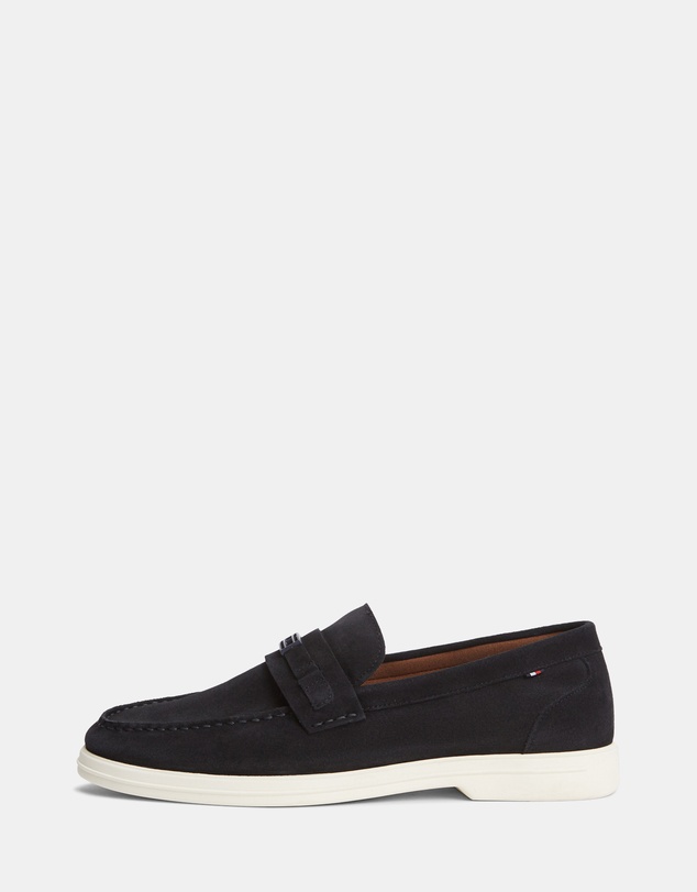 Tommy Hilfiger - Malko Light Suede Flag Hardware Loafers - Men's