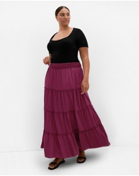 City Chic - Boho Tiered Maxi Skirt
