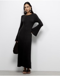 AERE - Indi Accordian Pleated Organic Knit Dress