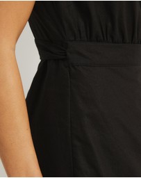 Atmos&Here - Diana Linen Blend Wrap Mini Dress