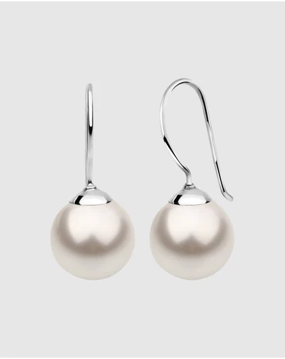 Elli Jewelry - Earrings Drop Basic Synthetic Pearl White 925 Sterling Silver
