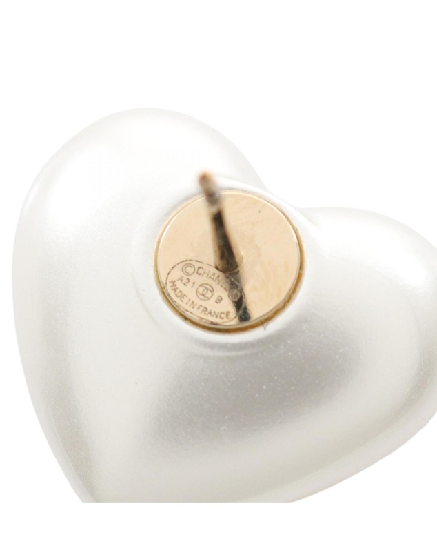 Pre-Loved by Azura Reborn - Pre-Loved CC Gold Plated Faux Pearl and Rhinestone Heart Earrings