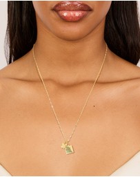Lovisa - Waterproof Gold Plated Stainless Steel Square & Butterfly Pendant Necklace