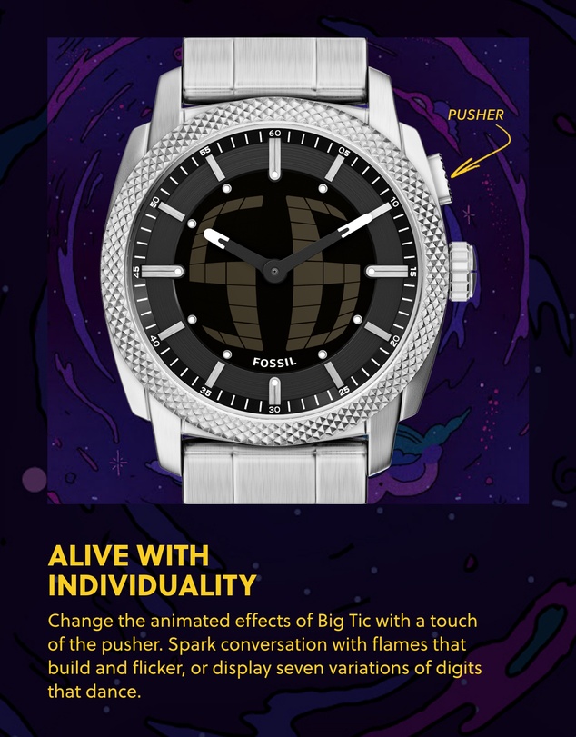 Fossil - Machine Silver Tone Analogue-Digital Watch