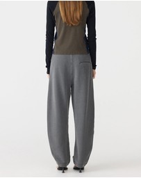 Bassike - Fleece Barrel Leg Trackpants