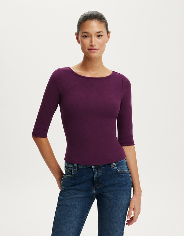 Cotton On - Boat Neck 3/4 Sleeve