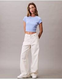 Calvin Klein Jeans - Monogram Logo Ribbed Baby Tee