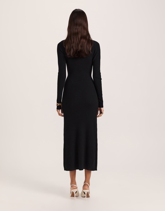 SABA - Elle Wool Blend Wrap Knit Dress
