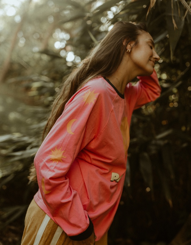 Banabae - Parklife Ladies Long Sleeve Tee - Peony