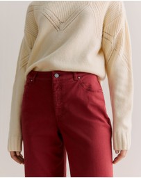 Trenery - Garment Dyed Wide Leg Jean in Oxblood