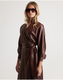 Decjuba - Bree Satin Wrap Maxi Dress