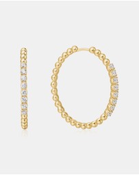 Ania Haie - Ania Haie Gold Large Claw Sphere Beaded Hoop Earrings