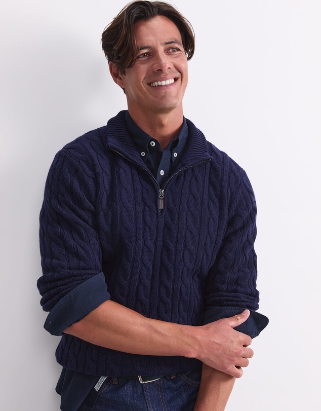 Sportscraft - Cable Knit Quarter Zip