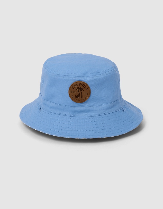 Crywolf - REVERSIBLE BUCKET HAT Sky Blue Stripe