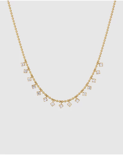 Elli Jewelry - Necklace Crystal Ball 925 Sterling Silver Gold-Plated