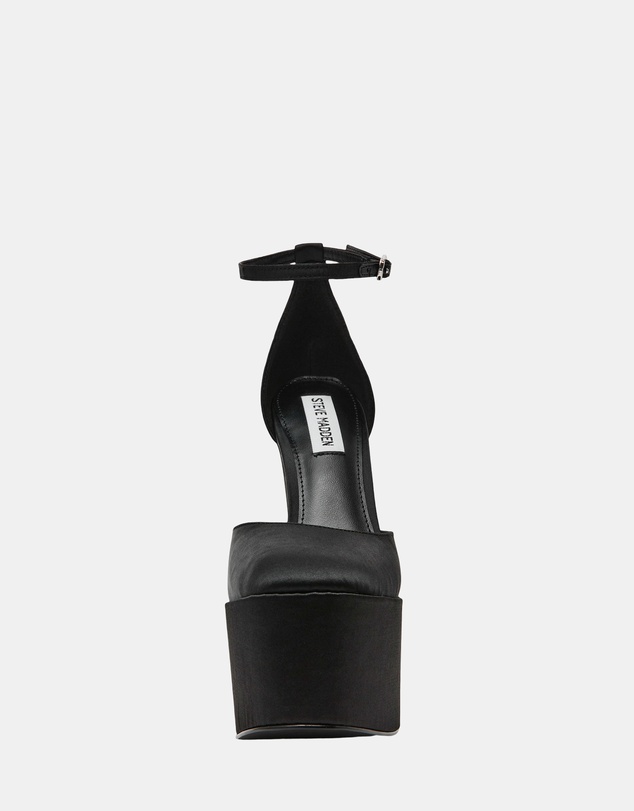Steve Madden - Selestine Black Satin Heels