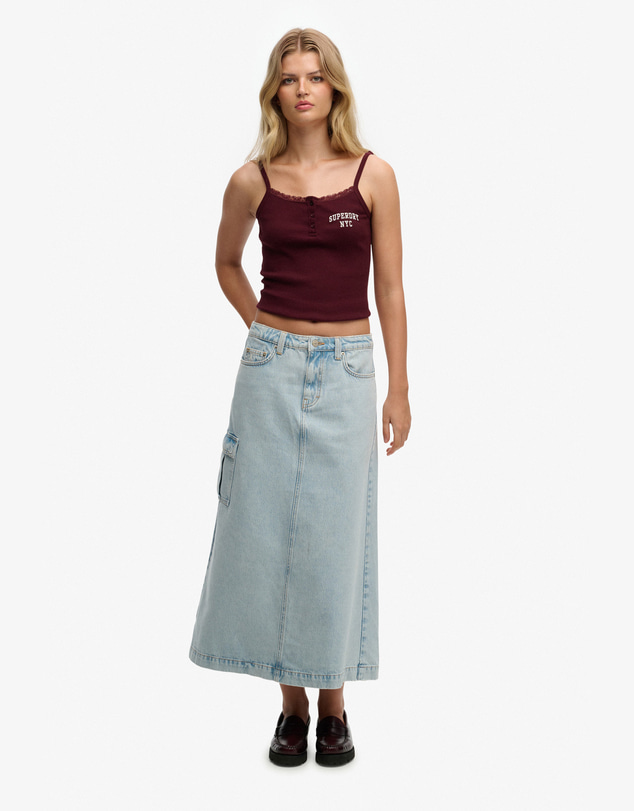 Superdry - Denim Cargo Maxi Skirt