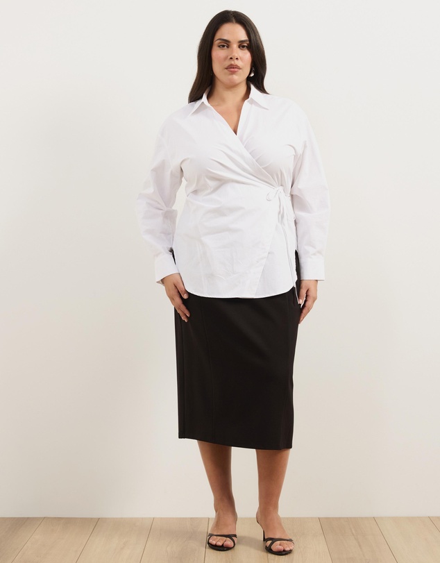 Atmos&Here Curvy - Ponte Maxi Pencil Skirt