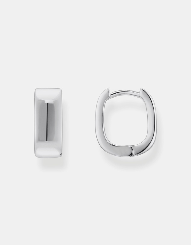 THOMAS SABO - Hoop earrings in angular shape mini silver