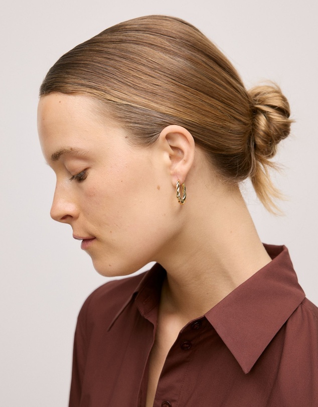 Trenery - Era Twist Hoop Earrings in Gold