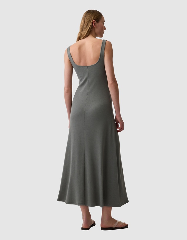 GAP - Sleeveless Square Neck Rib Knit Maxi Dress
