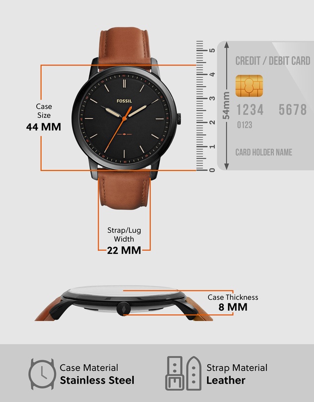 Fossil - The Minimalist 3H Brown Analogue Watch