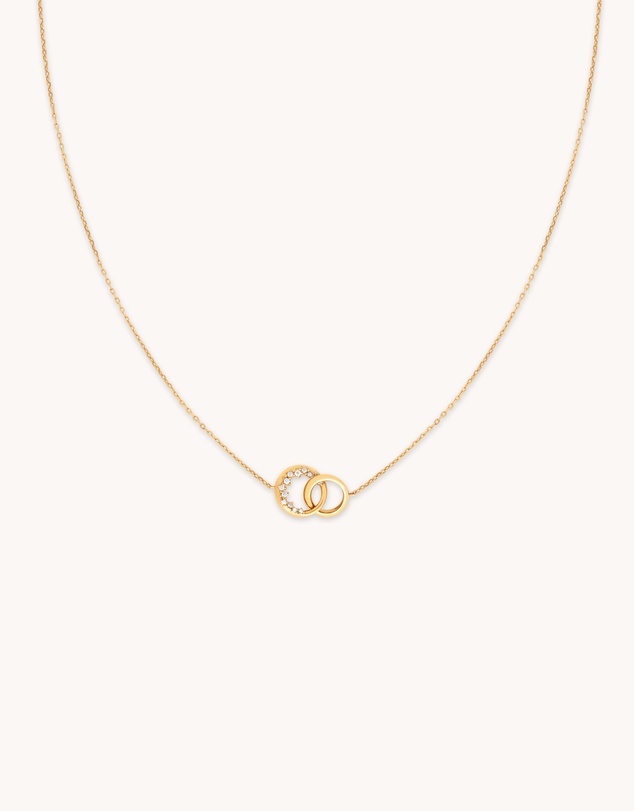 Astrid & Miyu - Spiral Crystal Pendant 18ct Gold Plated Necklace