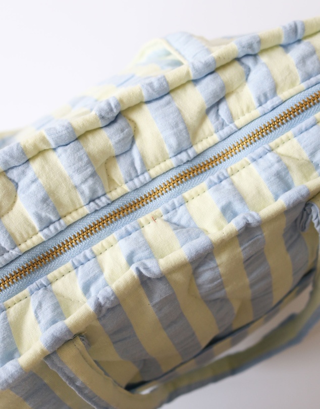 Mosey Me - Butter Blue Seersucker Quilted Bag