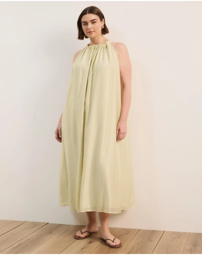 Atmos&Here Curvy - Paloma Voile Cut Away Tie Midi Dress