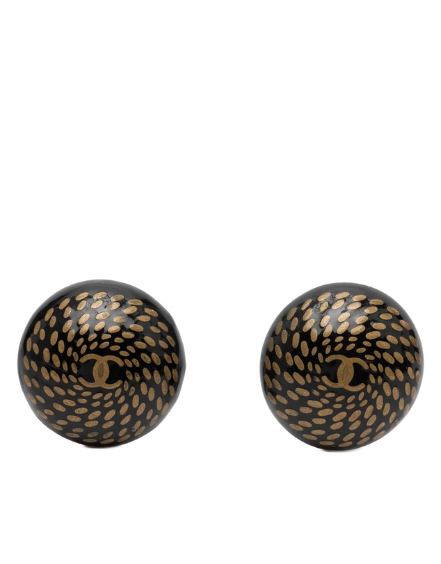 Pre-Loved by Azura Reborn - Pre-Loved CC Resin and Gold Plated Button Clip On Earrings