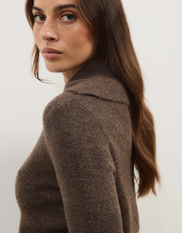 Atmos&Here - Kiera Knit Jumper with Wide Collar