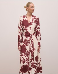 Trenery - Roselle Shirt Dress in Red Mahogany