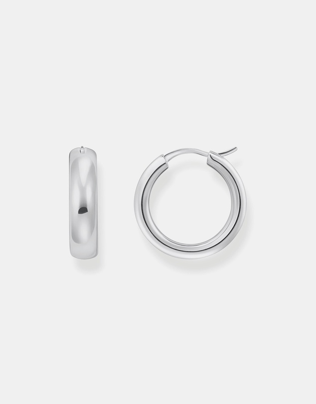 THOMAS SABO - Medium-sized hoop earrings in chunky design silver