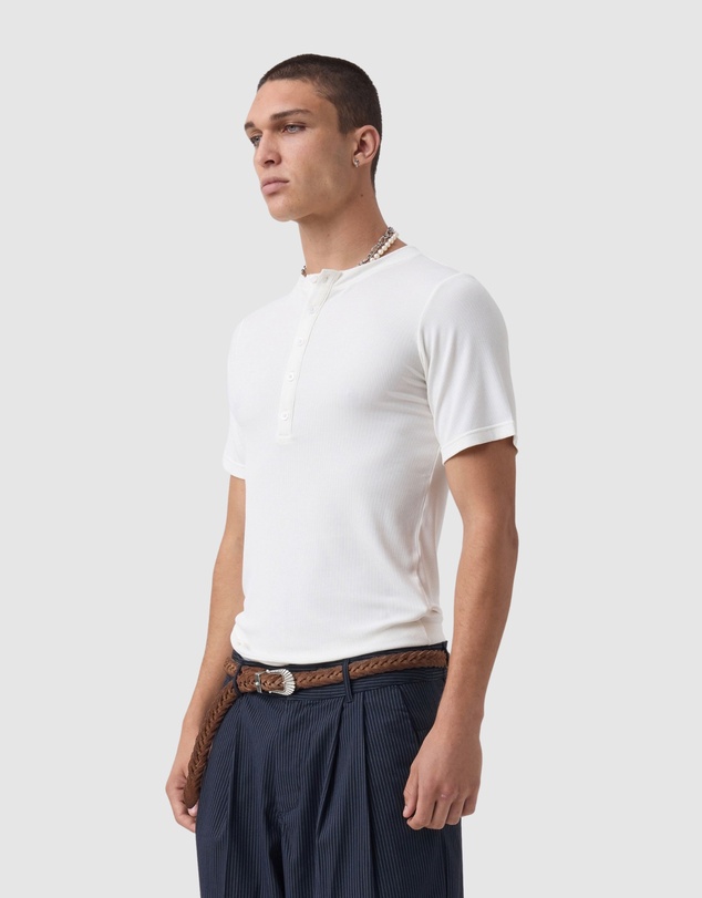 Zanerobe - Henley Rib Baby Tee White