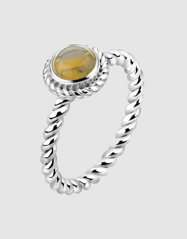 Elli Jewelry - Ring Women Birthstone November Citrine 925 Sterling Silver