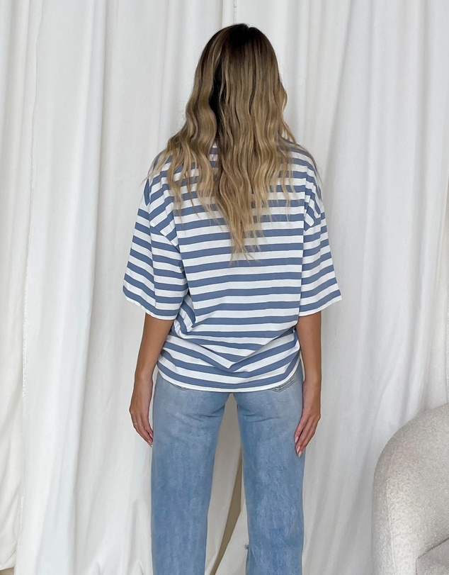 Dazie - Nostalgia Stripe Oversized Boyfriend Tee